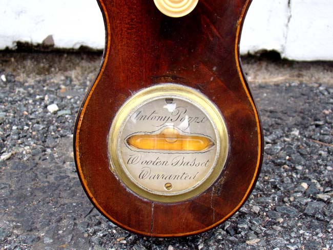 A 19th century mahogany veneered banjo barometer by Anthony Pozzi circa 1830-1850 — image 3